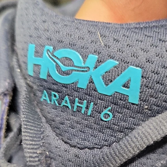 Mens 12D men's Hoka Arahi 6 running shoes in the "Outer Space/Bellwether Blue - Picture 2 of 9